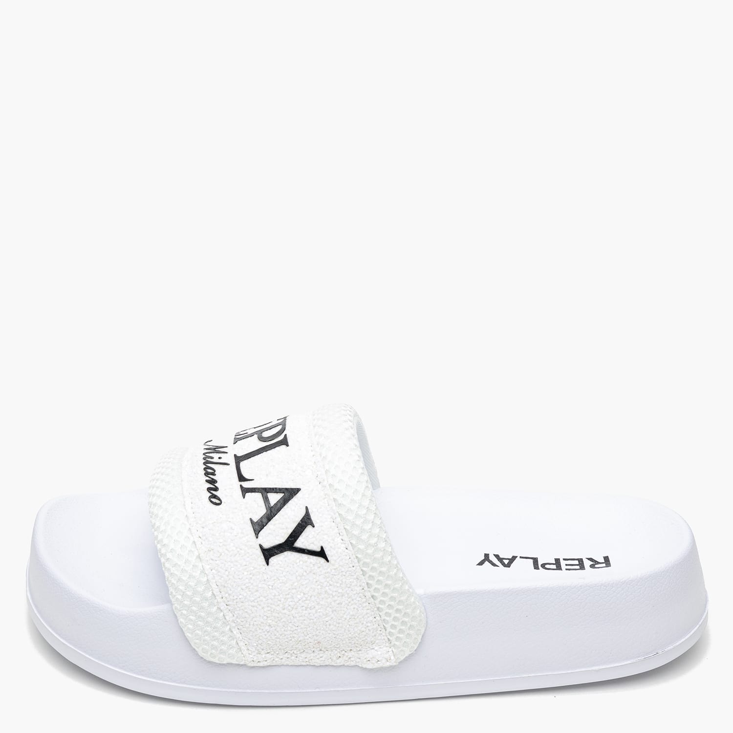Γυναικείες Σαγιονάρες & Πέδιλα Lotty.Mixed Άσπρο ECOleather-Ύφασμα Replay