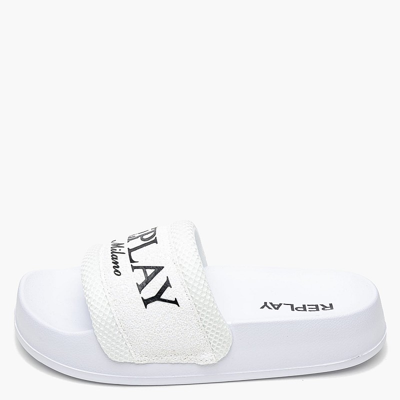 Γυναικείες Σαγιονάρες & Πέδιλα Lotty.Mixed Άσπρο ECOleather-Ύφασμα Replay