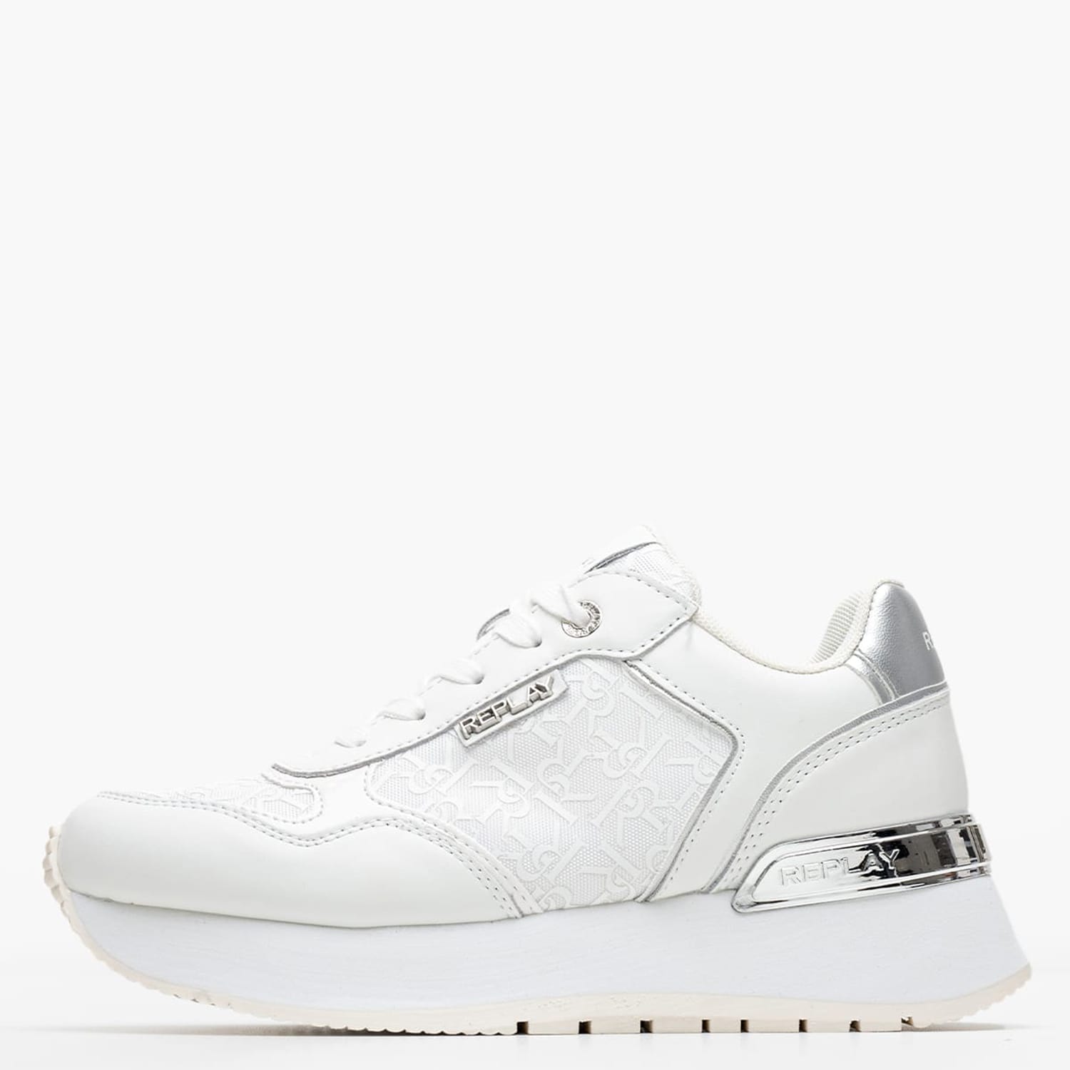 Γυναικεία Παπούτσια Casual Mennet.Allover Άσπρο ECOleather-Ύφασμα Replay