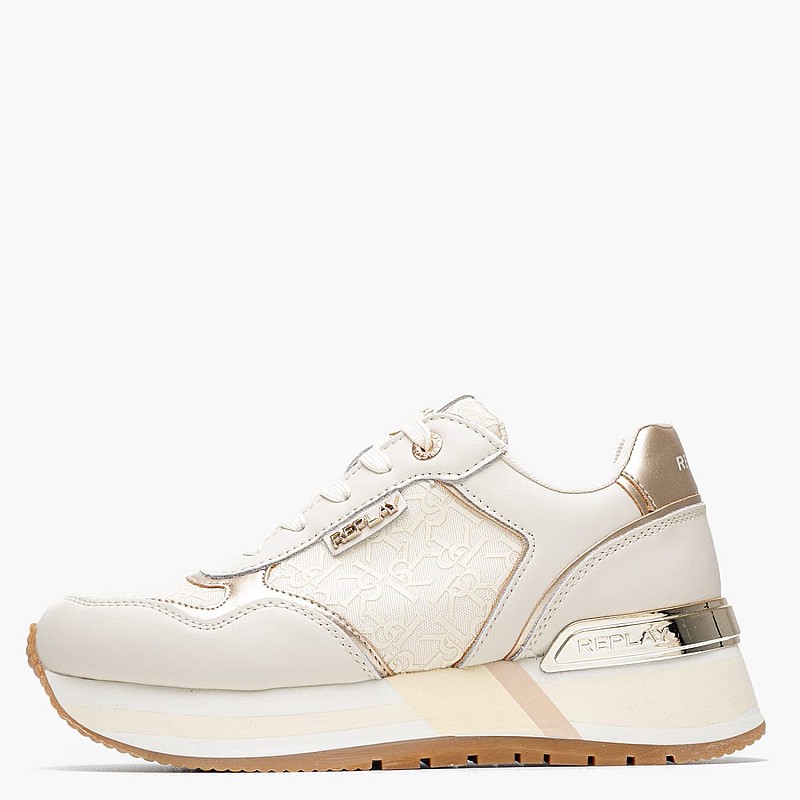 Women Casual Shoes Mennet.Allover Beige ECOleather-Fabric Replay