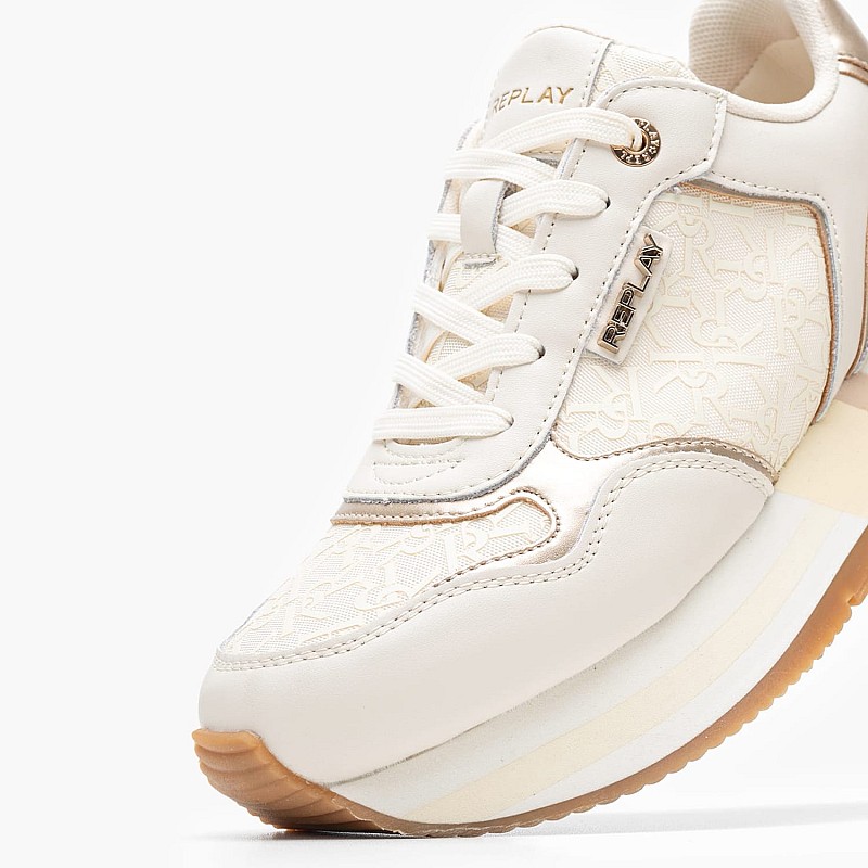 Women Casual Shoes Mennet.Allover Beige ECOleather-Fabric Replay