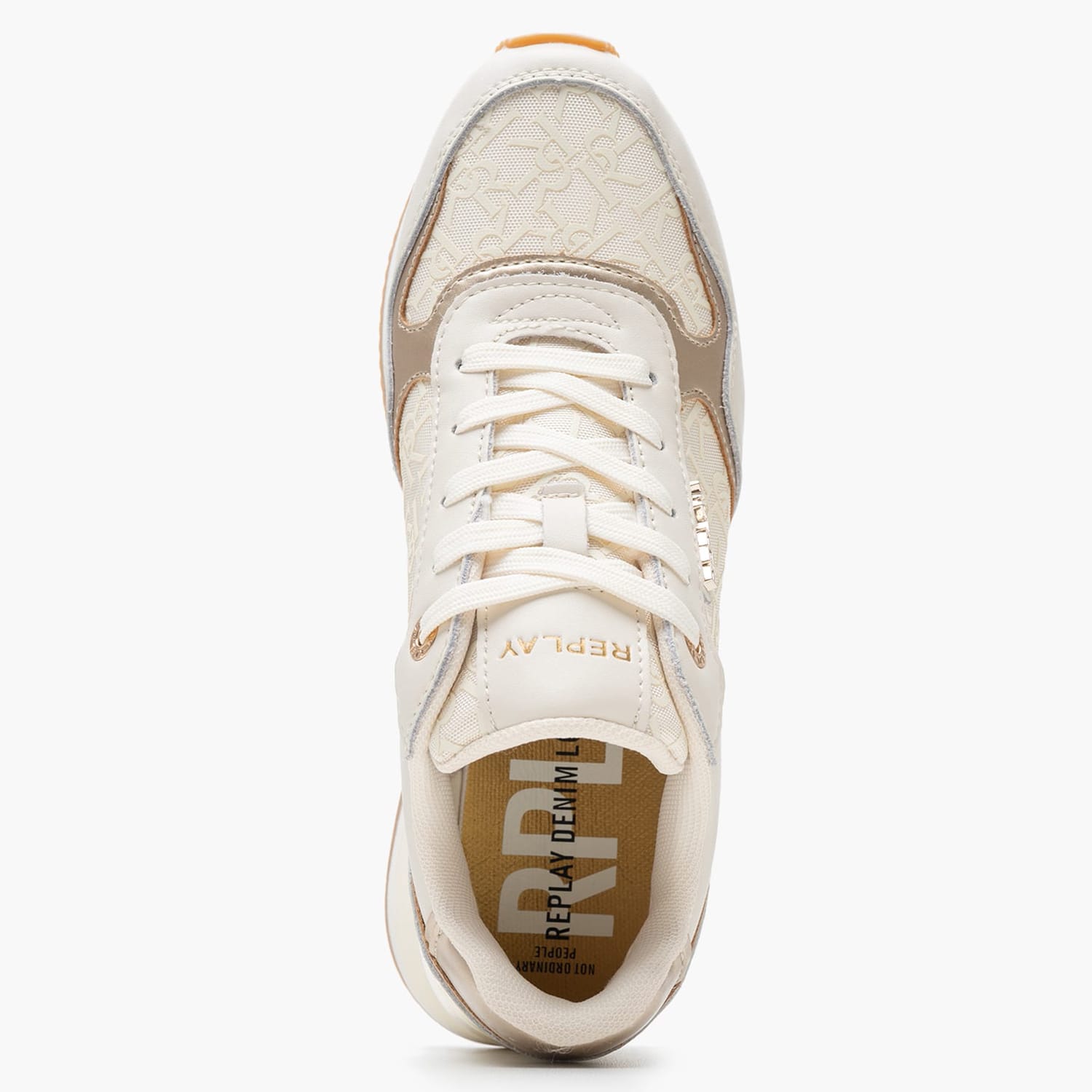 Women Casual Shoes Mennet.Allover Beige ECOleather-Fabric Replay Women Casual Shoes Mennet.Allover Beige ECOleather-Fabric Replay