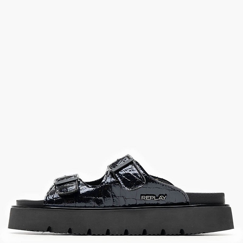 Γυναικεία Flats Muddy.Cocco Μαύρο ECOleather Replay