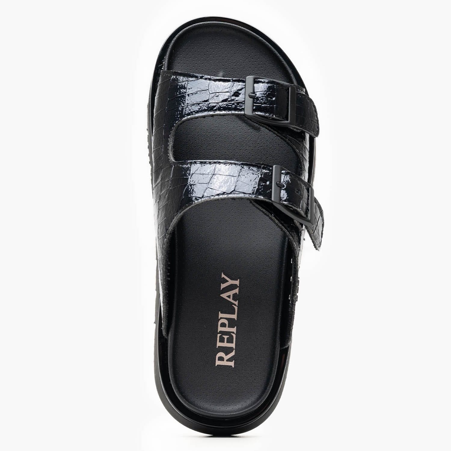 Γυναικεία Flats Muddy.Cocco Μαύρο ECOleather Replay