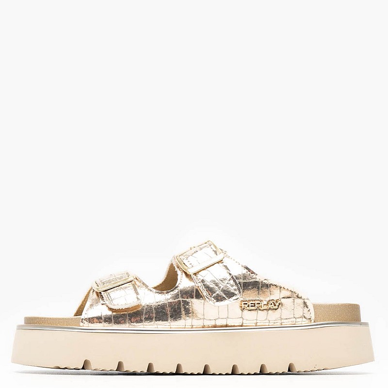Γυναικεία Flats Muddy.Cocco Χρυσό ECOleather Replay