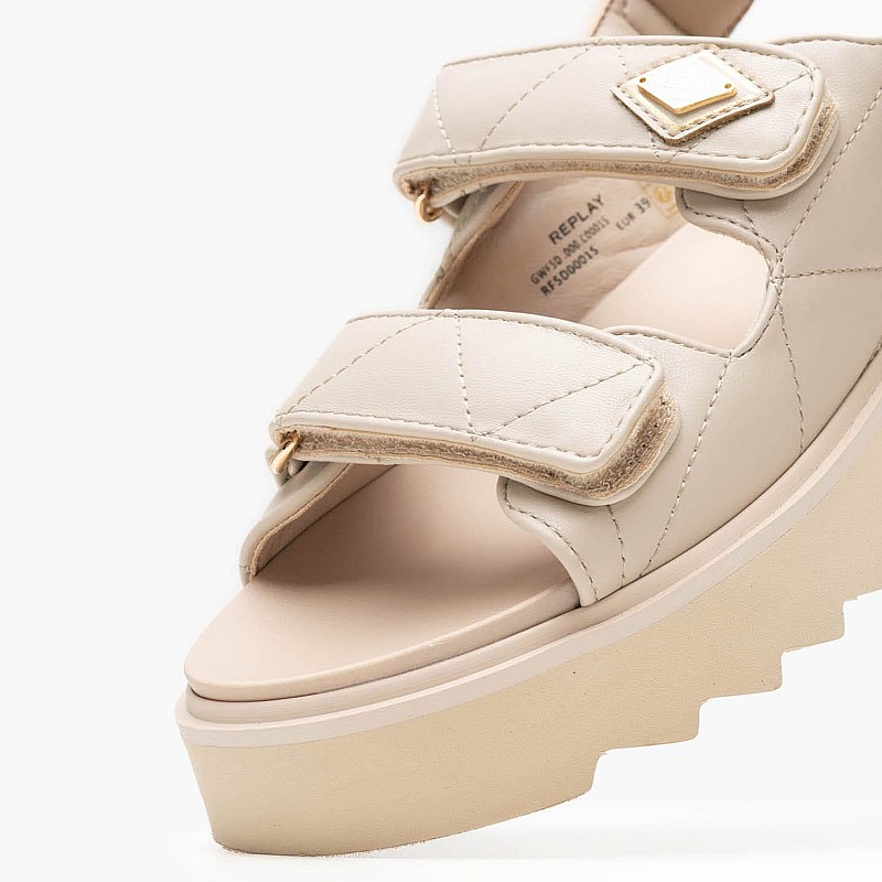 Women Platforms Low New.Alicante Beige ECOleather Replay