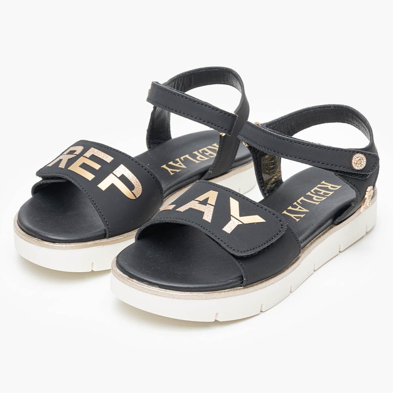 Kids Flip Flops & Sandals Sandal.6 Black ECOleather Replay Kids Flip Flops & Sandals Sandal.6 Black ECOleather Replay