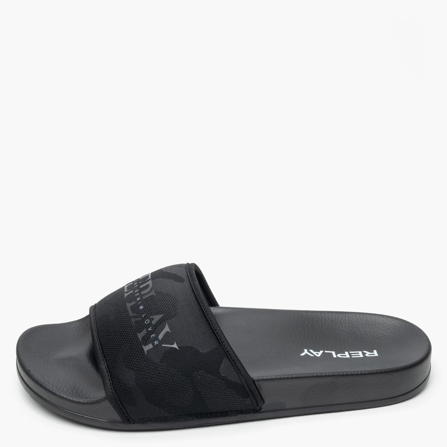 Men Flip Flops & Sandals Up.Hidden Black Fabric Replay
