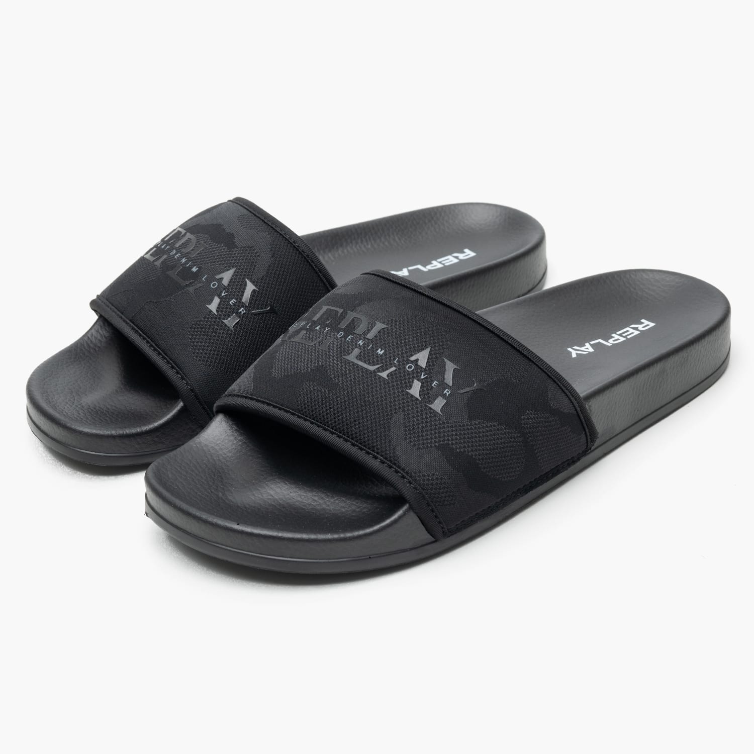 Men Flip Flops & Sandals Up.Hidden Black Fabric Replay Men Flip Flops & Sandals Up.Hidden Black Fabric Replay
