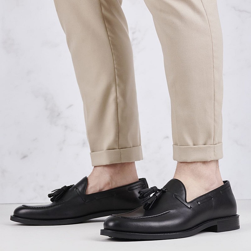 Men Moccasins 42278 Black Leather Vice