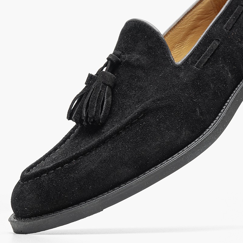 Men Moccasins 47401 Black Buckskin Vice