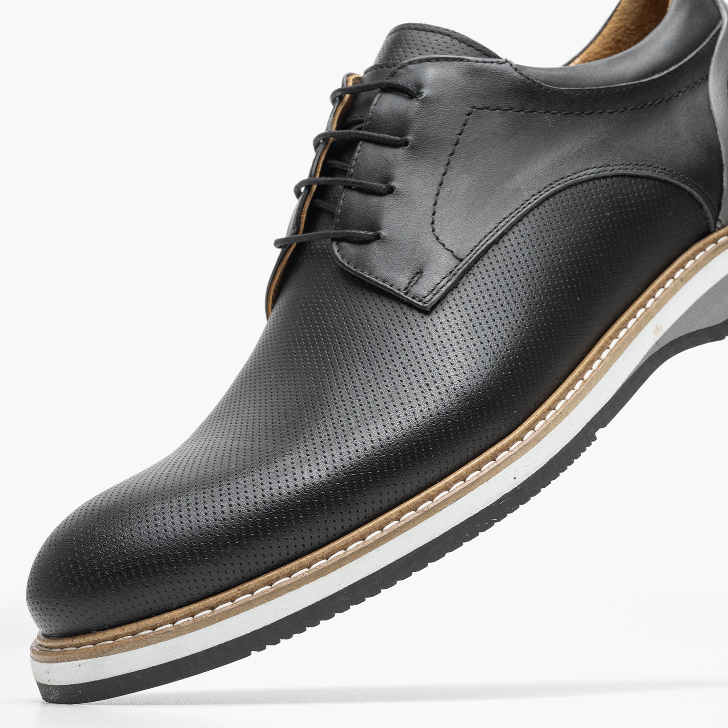 Men Shoes 51213 Black Leather Vice
