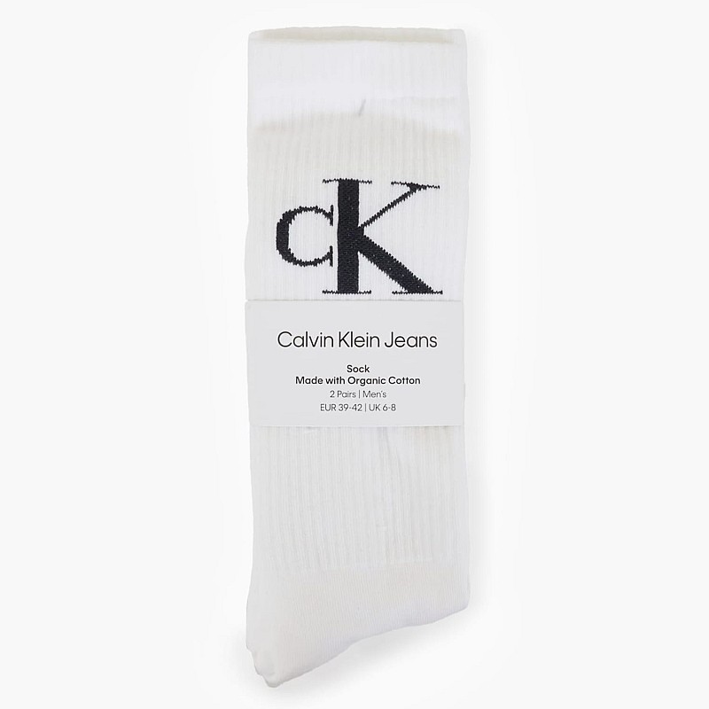 Men Socks 2P.Mono White Cotton Calvin Klein