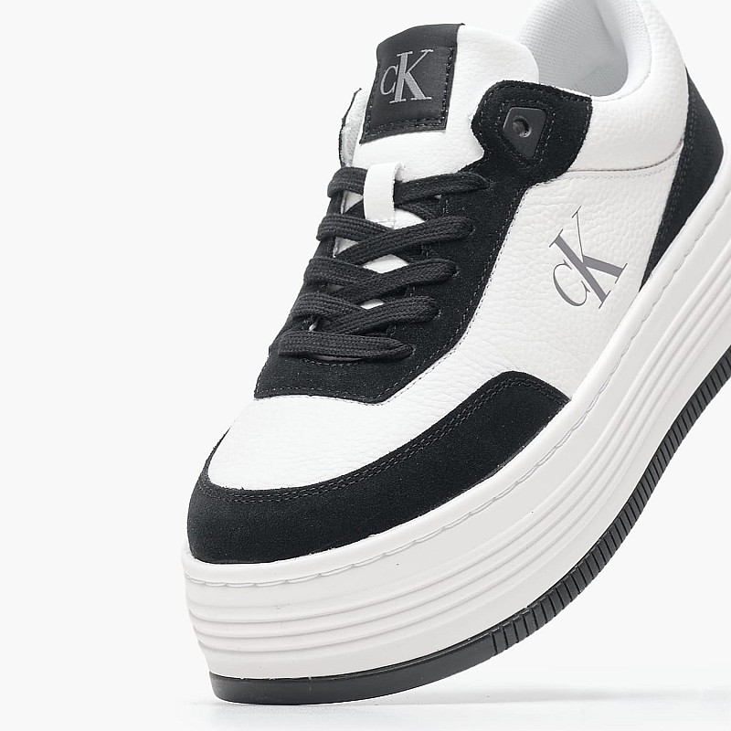 Women Casual Shoes Bold.Tumb White Leather-Buckskin Calvin Klein