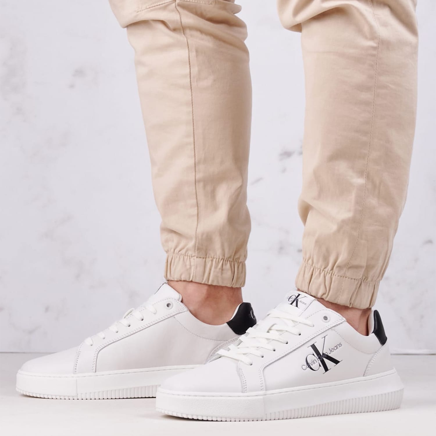 Men Casual Shoes Chunky.Cupsole.B.2 White Leather Calvin Klein Men Casual Shoes Chunky.Cupsole.B.2 White Leather Calvin Klein