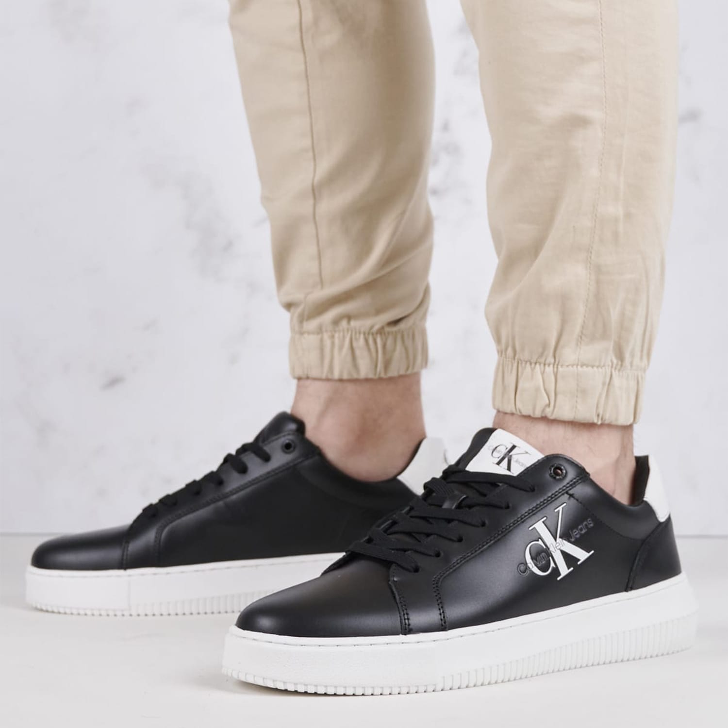 Ανδρικά Παπούτσια Casual Chunky.Cupsole.B Μαύρο Δέρμα Calvin Klein Ανδρικά Παπούτσια Casual Chunky.Cupsole.B Μαύρο Δέρμα Calvin Klein