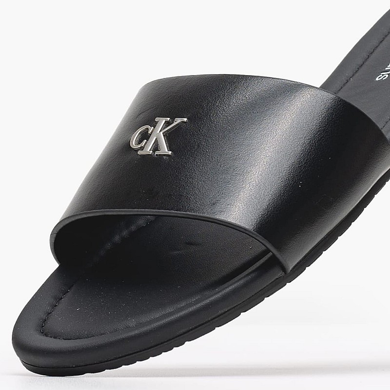 Women Flats Flat.Slide Black ECOleather Calvin Klein