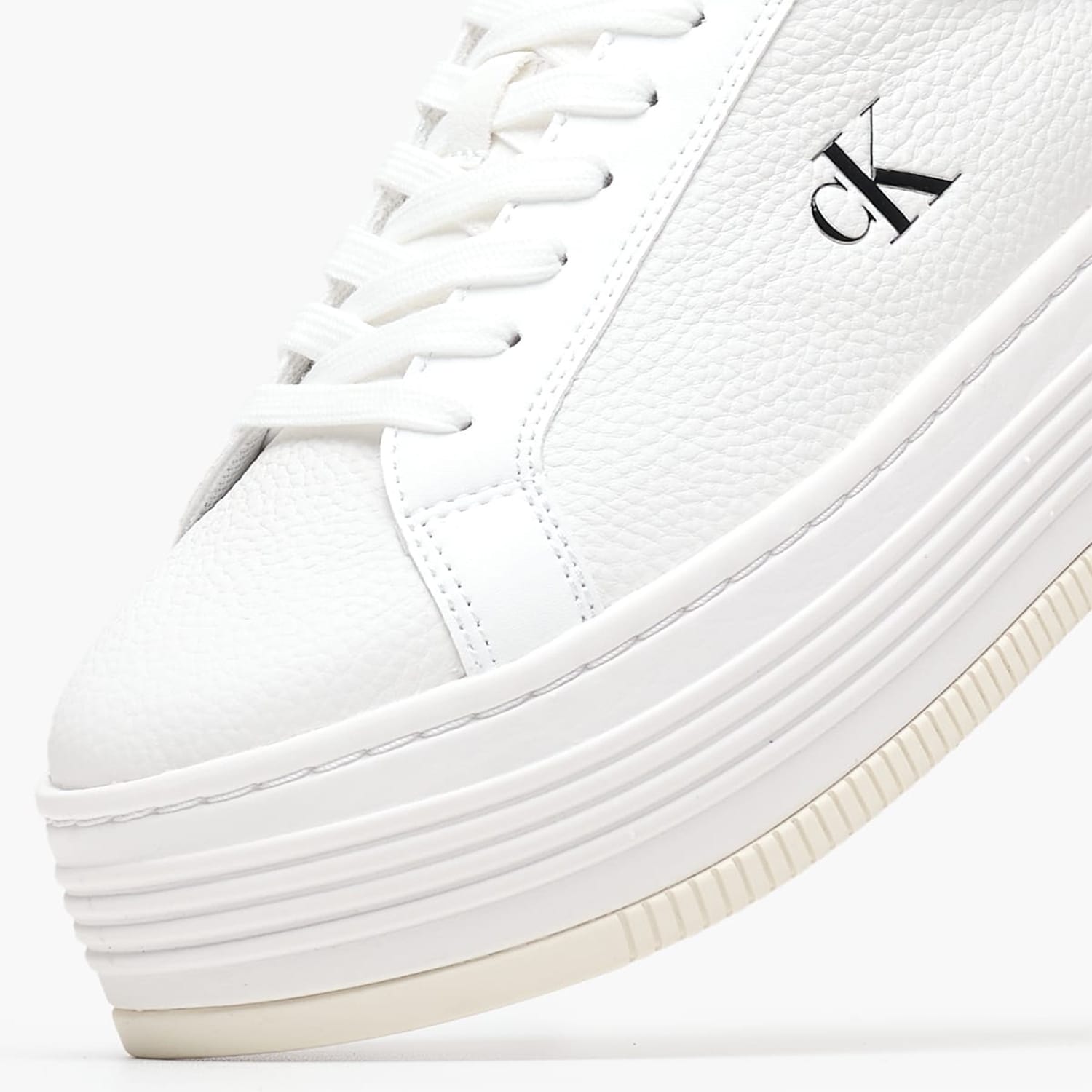 Γυναικεία Παπούτσια Casual Flatf.Mg Άσπρο Δέρμα Calvin Klein