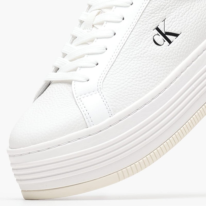 Γυναικεία Παπούτσια Casual Flatf.Mg Άσπρο Δέρμα Calvin Klein