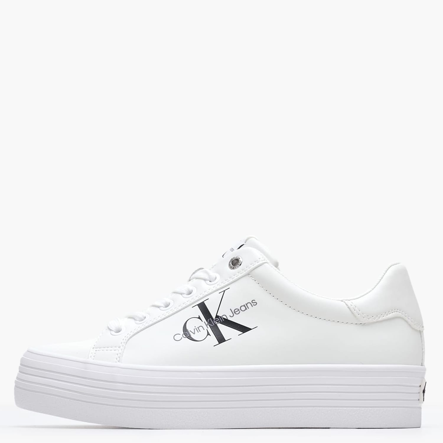Γυναικεία Παπούτσια Casual Flatform.Vulc Άσπρο Δέρμα Calvin Klein