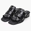 Women Mules Heel.Square Black Leather Calvin Klein Women Mules Heel.Square Black Leather Calvin Klein