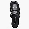 Women Mules Heel.Square Black Leather Calvin Klein Women Mules Heel.Square Black Leather Calvin Klein
