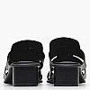 Women Mules Heel.Square Black Leather Calvin Klein Women Mules Heel.Square Black Leather Calvin Klein