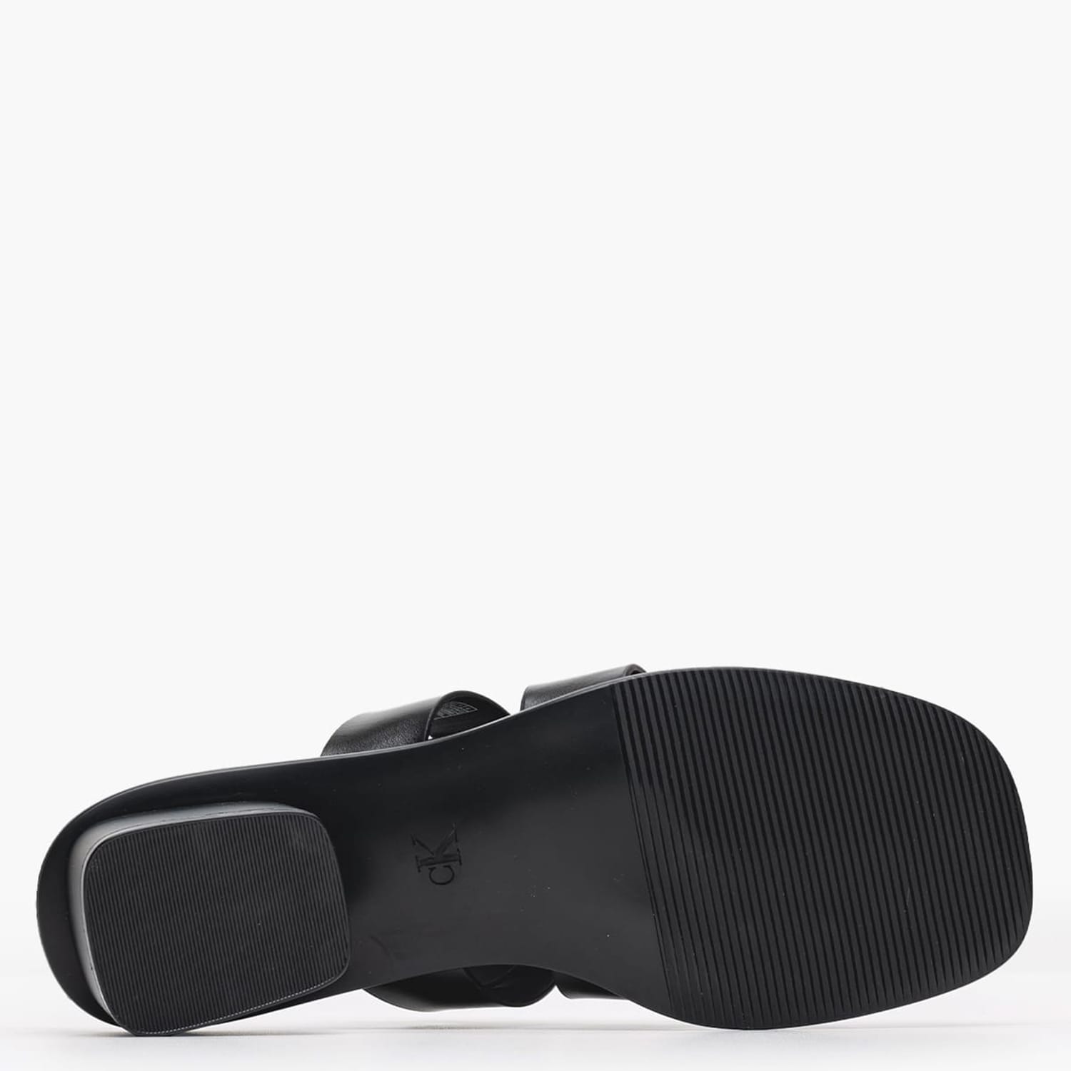 Women Mules Heel.Square Black Leather Calvin Klein Women Mules Heel.Square Black Leather Calvin Klein