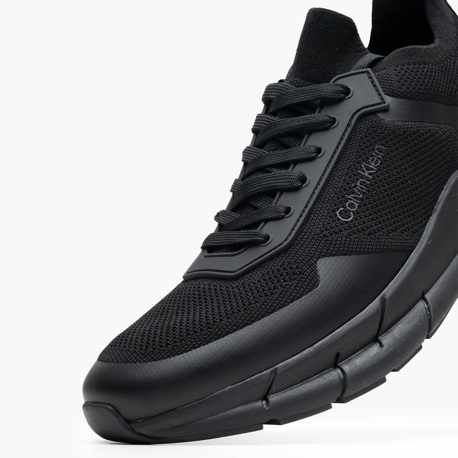 Ανδρικά Παπούτσια Casual Laceup.Knit.B Μαύρο ECOleather-Ύφασμα Calvin Klein