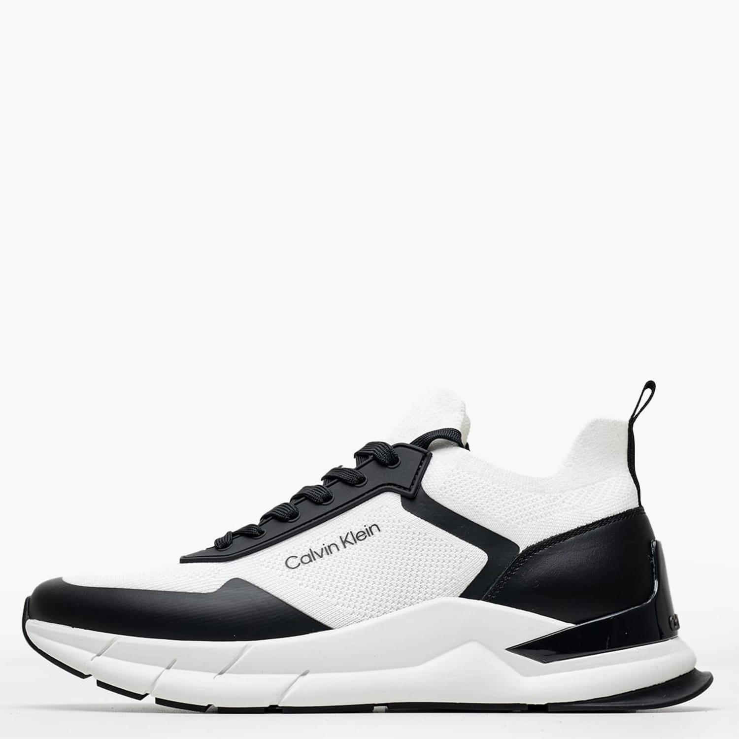 Ανδρικά Παπούτσια Casual Laceup.Knit Άσπρο ECOleather-Ύφασμα Calvin Klein
