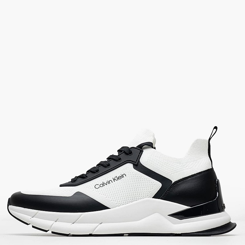 Men Casual Shoes Laceup.Knit White ECOleather-Fabric Calvin Klein