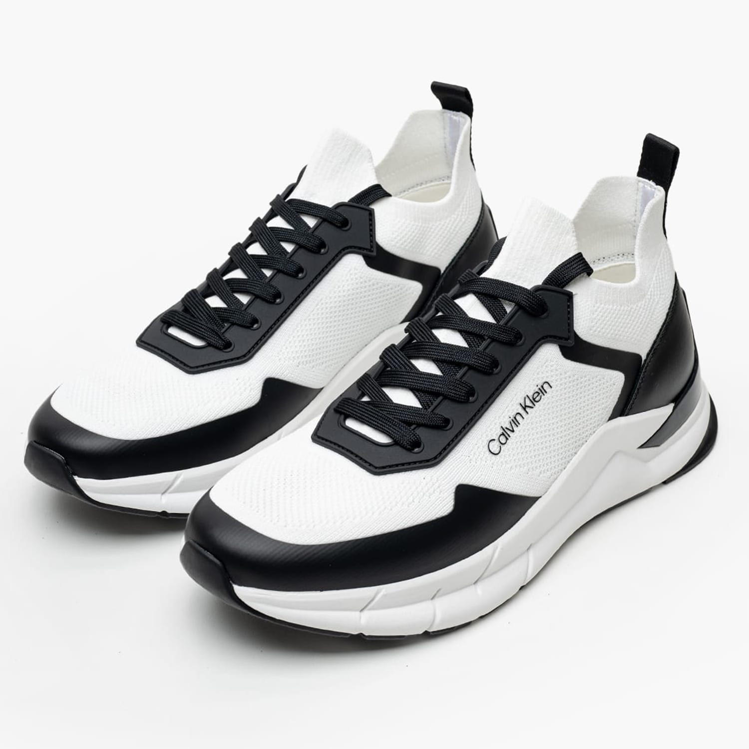 Ανδρικά Παπούτσια Casual Laceup.Knit Άσπρο ECOleather-Ύφασμα Calvin Klein Ανδρικά Παπούτσια Casual Laceup.Knit Άσπρο ECOleather-Ύφασμα Calvin Klein