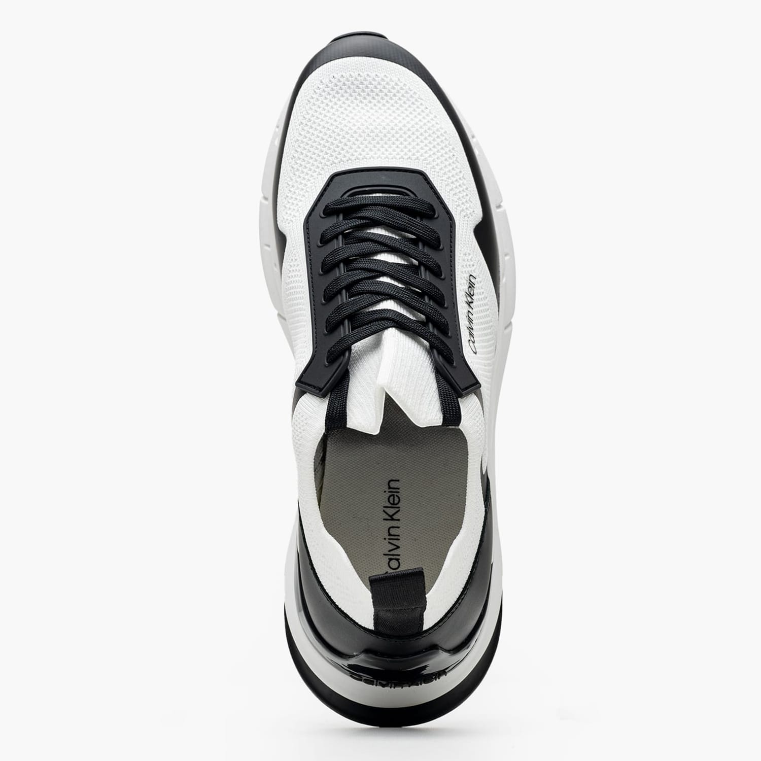 Ανδρικά Παπούτσια Casual Laceup.Knit Άσπρο ECOleather-Ύφασμα Calvin Klein Ανδρικά Παπούτσια Casual Laceup.Knit Άσπρο ECOleather-Ύφασμα Calvin Klein