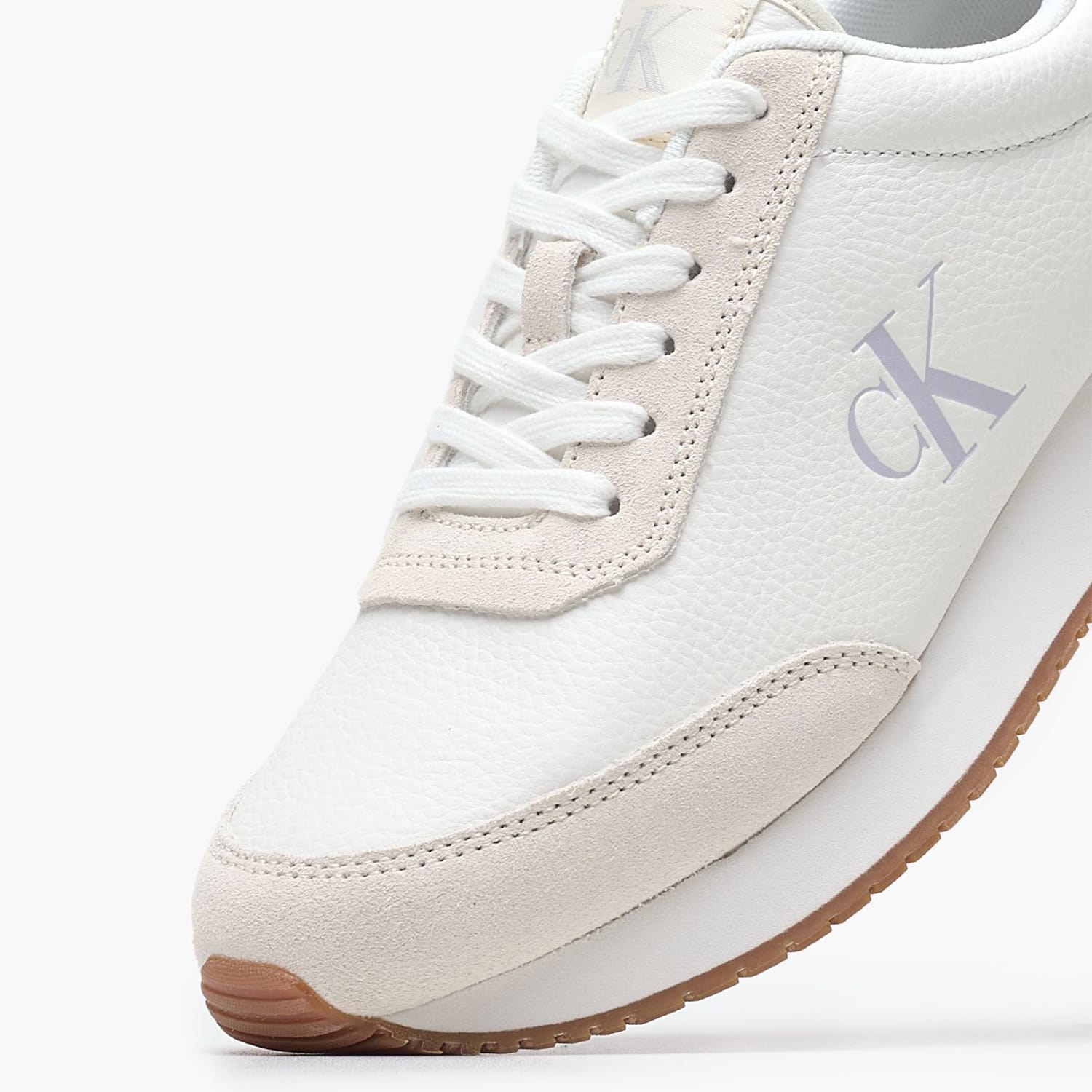 Γυναικεία Παπούτσια Casual Laceup.Mg Άσπρο Δέρμα-Δέρμα Καστόρι Calvin Klein