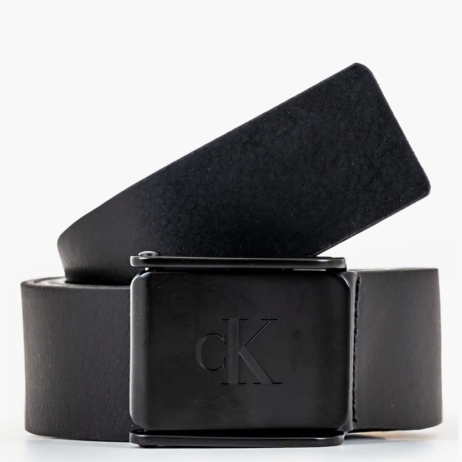 Men Belts Plaque.Buckle Black Leather Calvin Klein Men Belts Plaque.Buckle Black Leather Calvin Klein