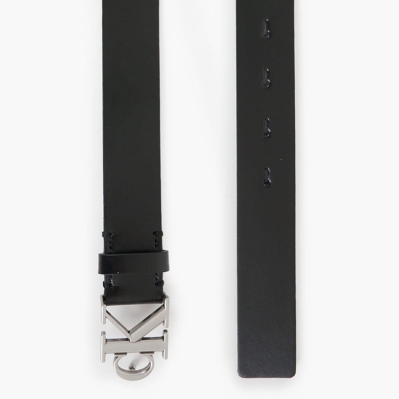 Women Belts Plaque.Lthr Black Leather Calvin Klein