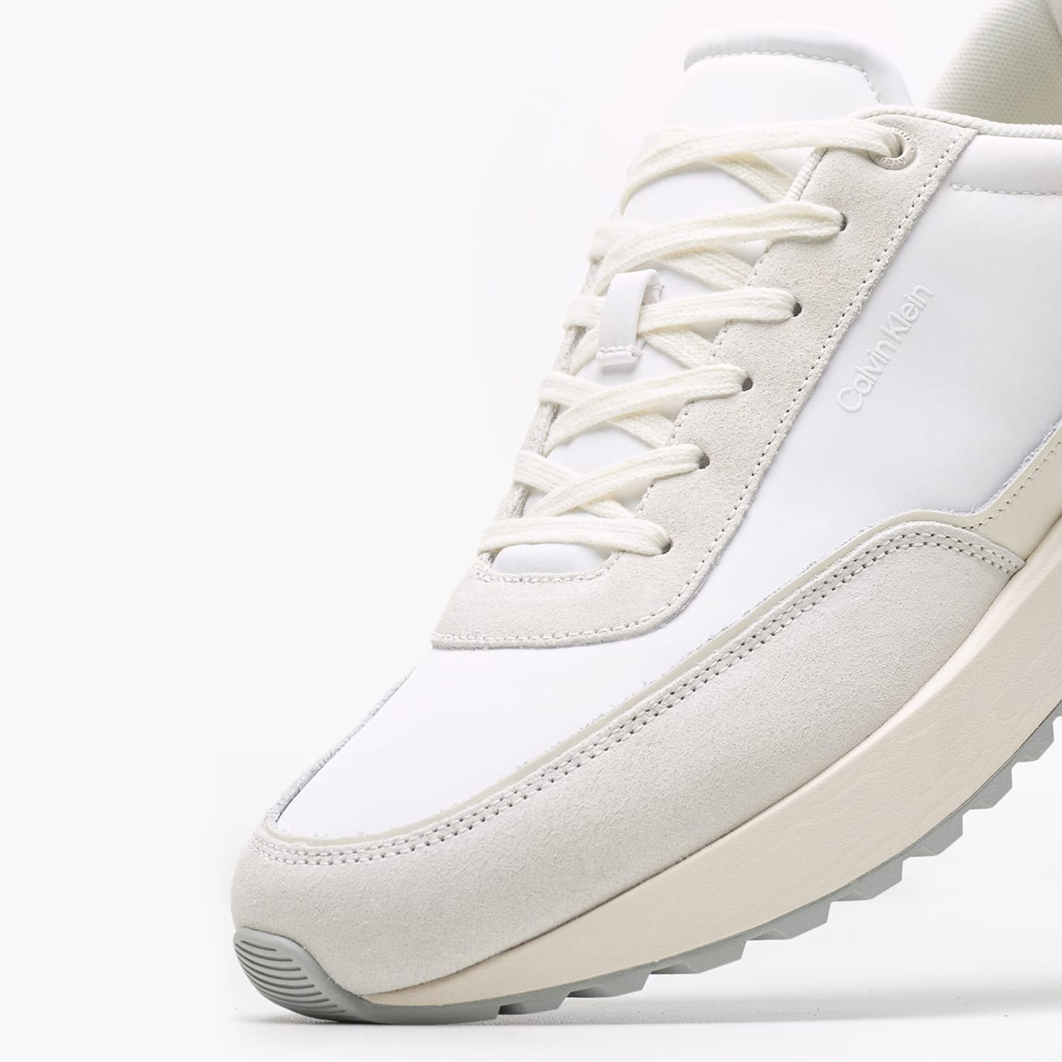 Ανδρικά Παπούτσια Casual Repreve.Mix Άσπρο Δέρμα Καστόρι-Ύφασμα Calvin Klein