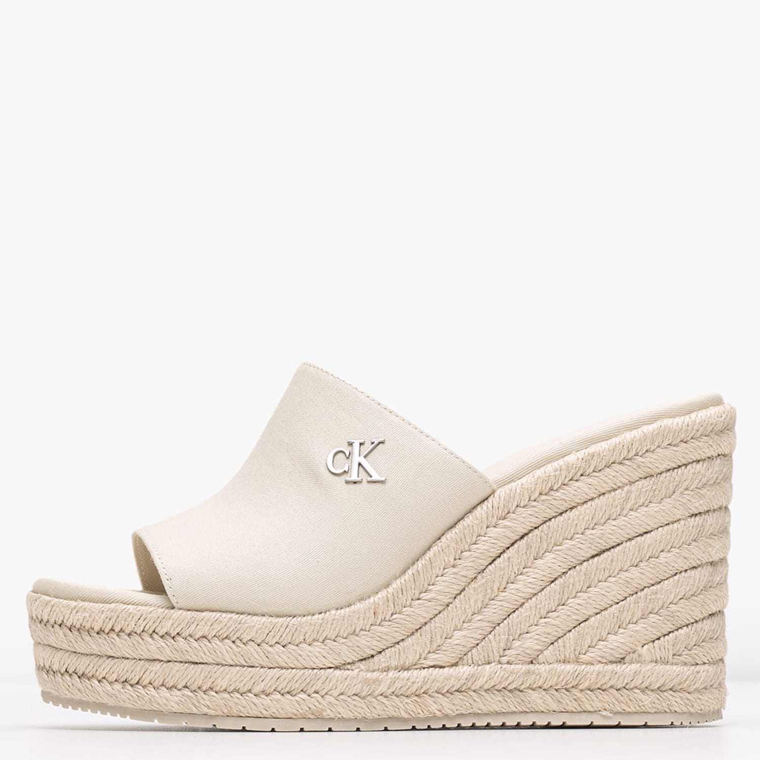 Γυναικείες Πλατφόρμες Ψηλές Rope.Slide Μπεζ Ύφασμα Calvin Klein