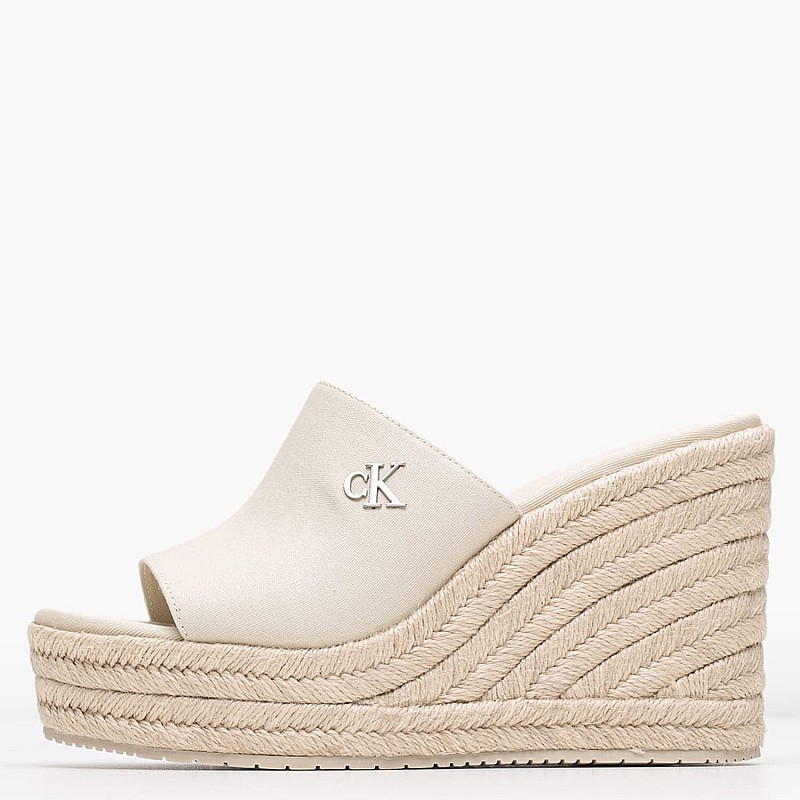 Γυναικείες Πλατφόρμες Ψηλές Rope.Slide Μπεζ Ύφασμα Calvin Klein