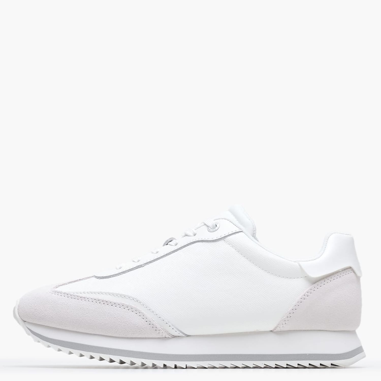 Γυναικεία Παπούτσια Casual Runner.Lacemix Άσπρο Δέρμα Καστόρι-ECOleather Calvin Klein