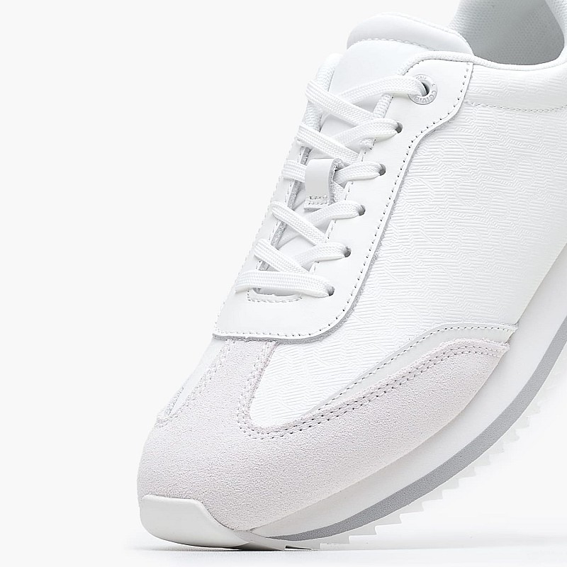 Women Casual Shoes Runner.Lacemix White Buckskin-ECOleather Calvin Klein