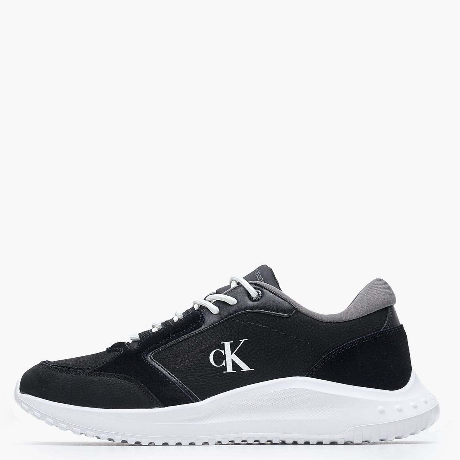 Ανδρικά Παπούτσια Casual Runner.Mg Μαύρο Δέρμα-Δέρμα Καστόρι Calvin Klein