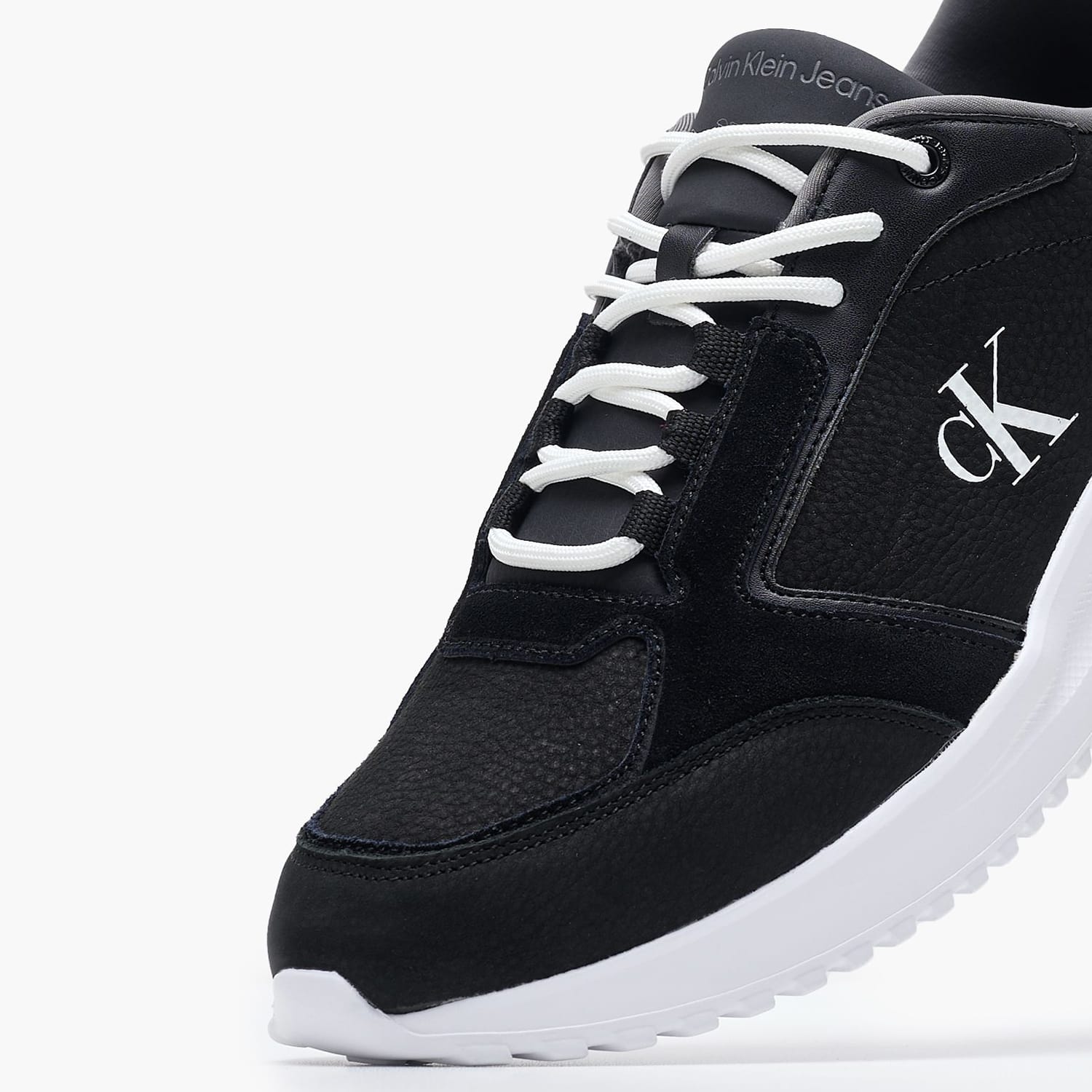 Ανδρικά Παπούτσια Casual Runner.Mg Μαύρο Δέρμα-Δέρμα Καστόρι Calvin Klein