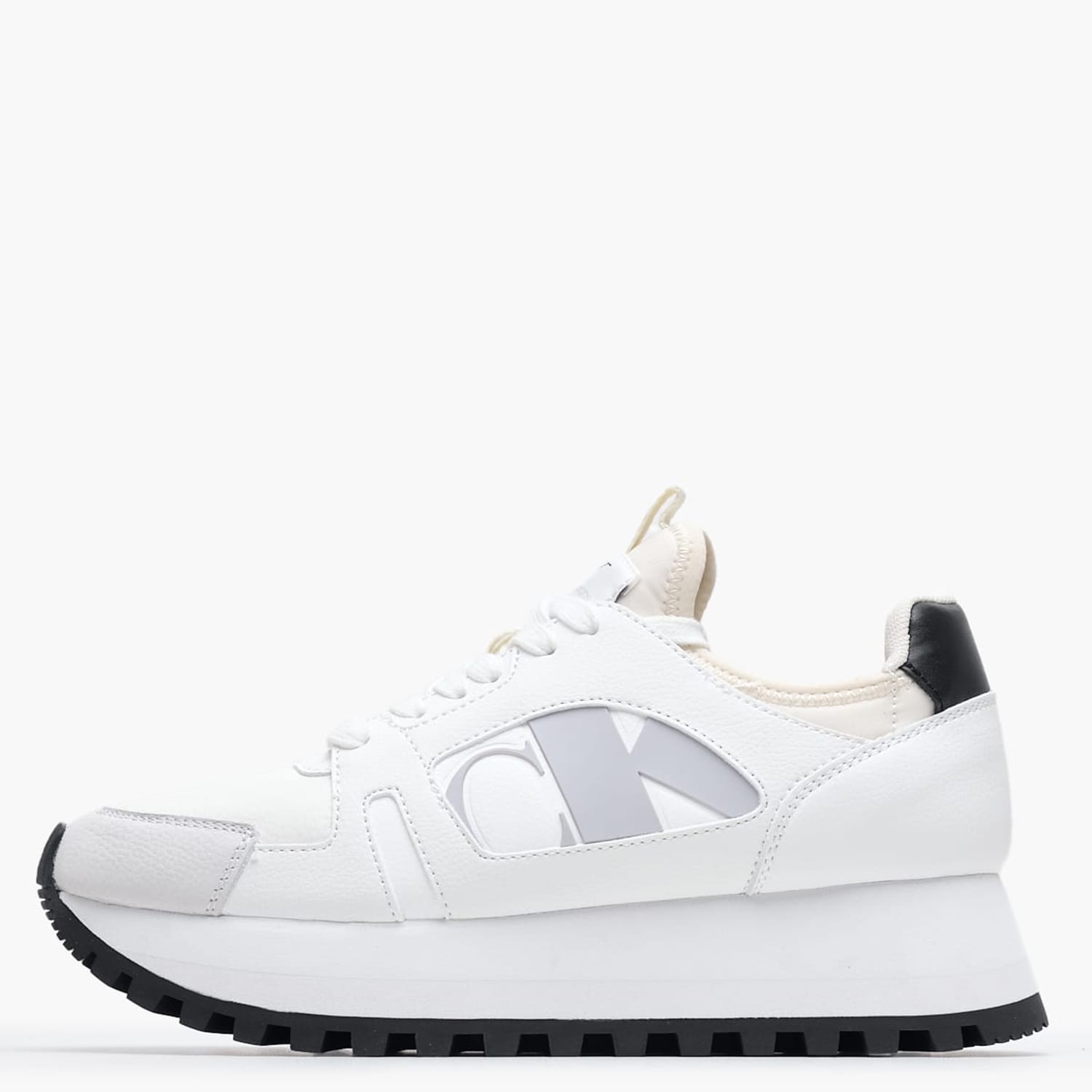 Γυναικεία Παπούτσια Casual Runner.Nbs.Bl Άσπρο Δέρμα Calvin Klein