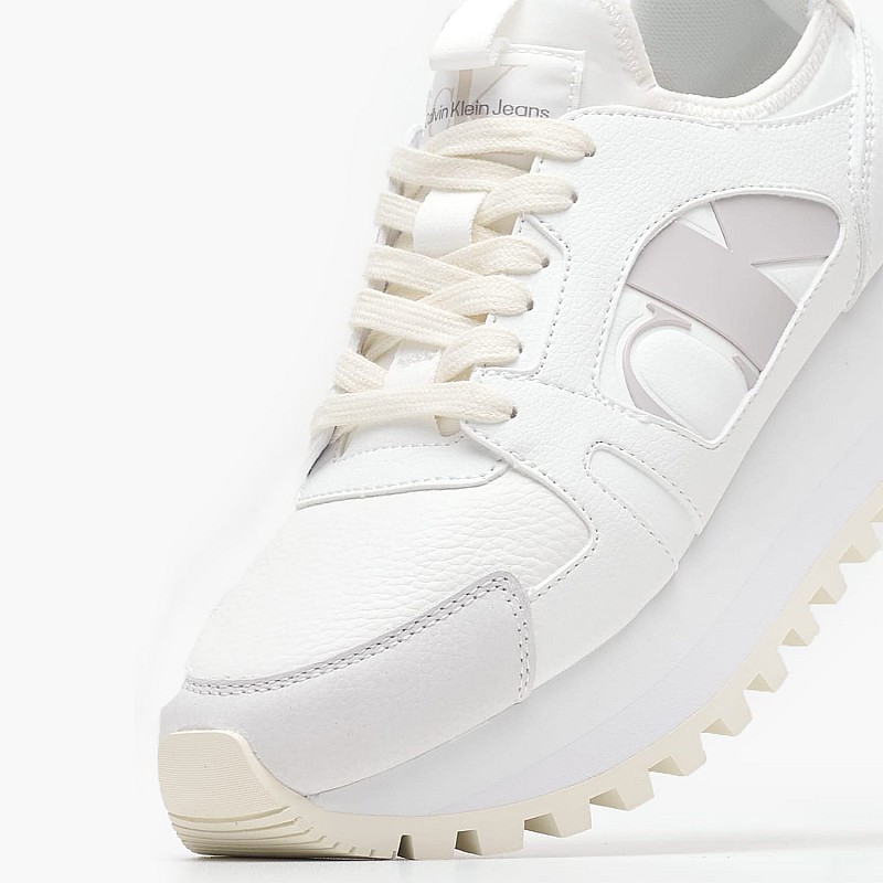 Women Casual Shoes Runner.Nbs White Leather Calvin Klein