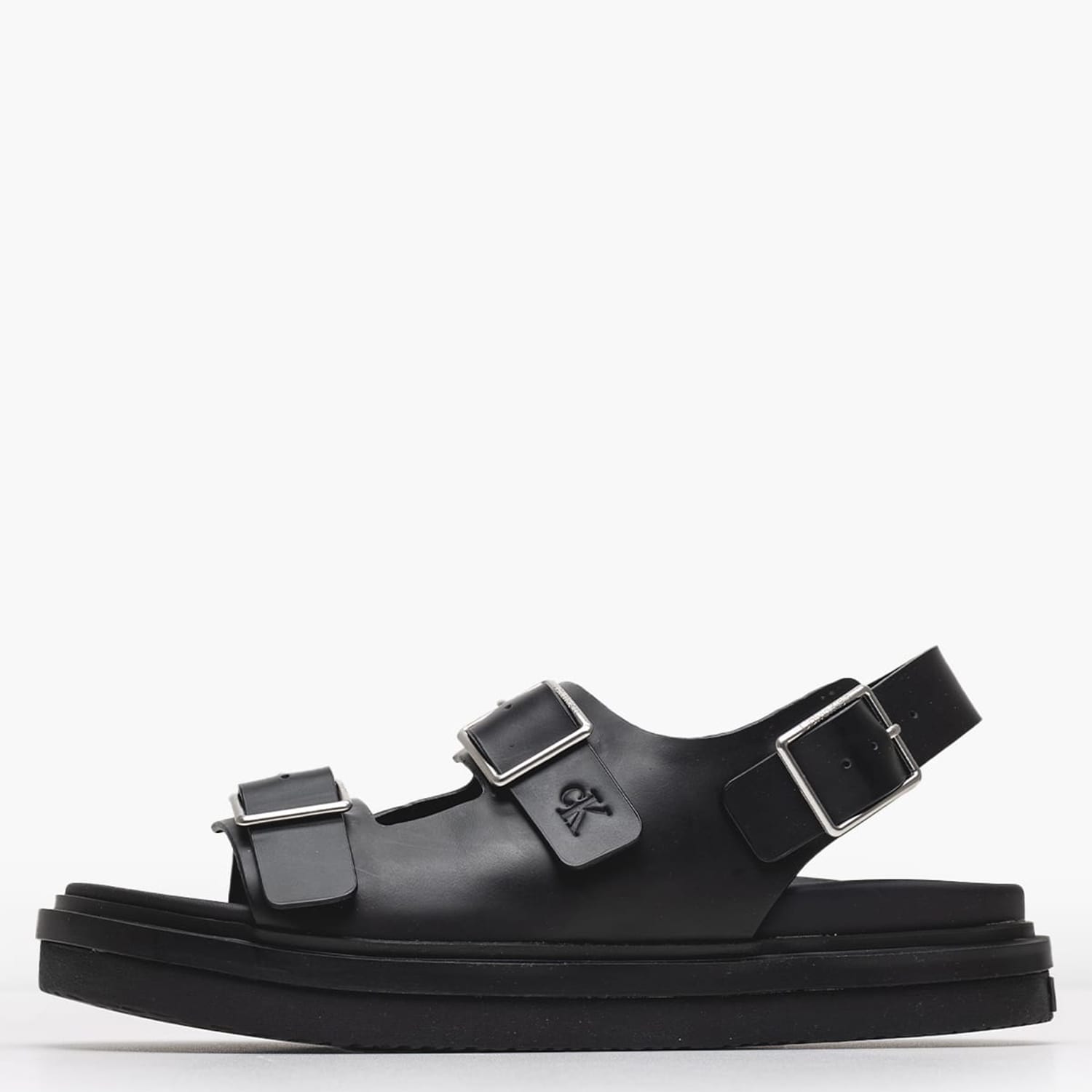 Γυναικείες Πλατφόρμες Χαμηλές Sandal.Buckle Μαύρο Δέρμα Calvin Klein