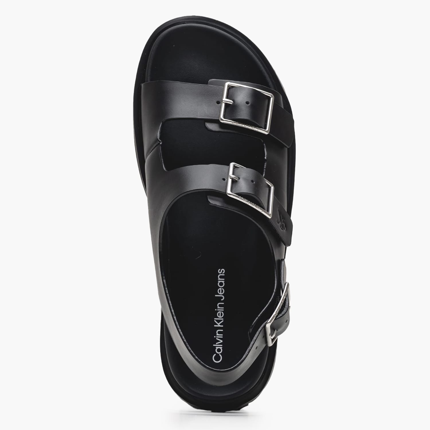 Γυναικείες Πλατφόρμες Χαμηλές Sandal.Buckle Μαύρο Δέρμα Calvin Klein Γυναικείες Πλατφόρμες Χαμηλές Sandal.Buckle Μαύρο Δέρμα Calvin Klein
