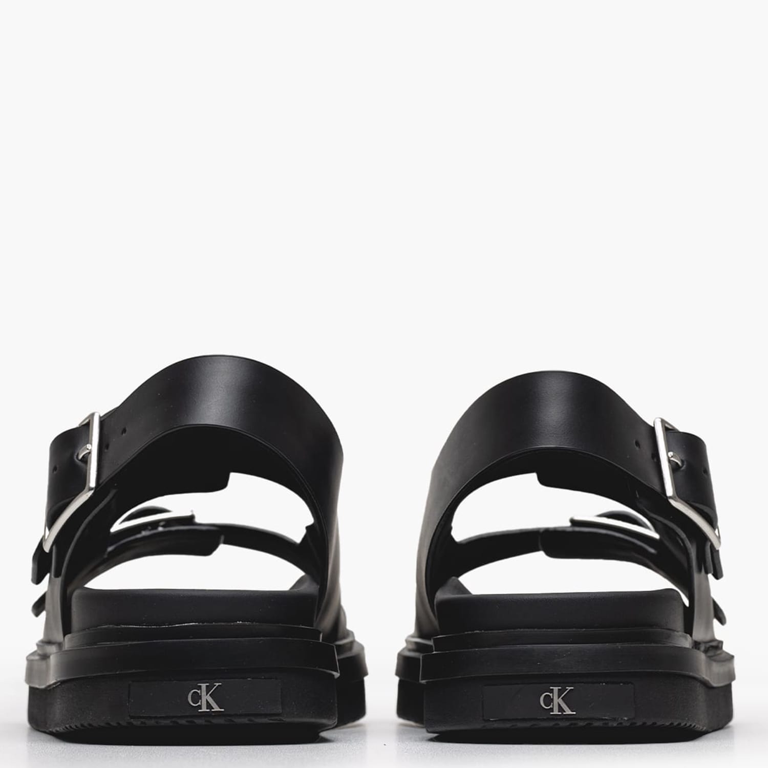 Γυναικείες Πλατφόρμες Χαμηλές Sandal.Buckle Μαύρο Δέρμα Calvin Klein Γυναικείες Πλατφόρμες Χαμηλές Sandal.Buckle Μαύρο Δέρμα Calvin Klein