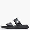 Women Platforms Low Sandal.Slide Black Leather Calvin Klein Women Platforms Low Sandal.Slide Black Leather Calvin Klein