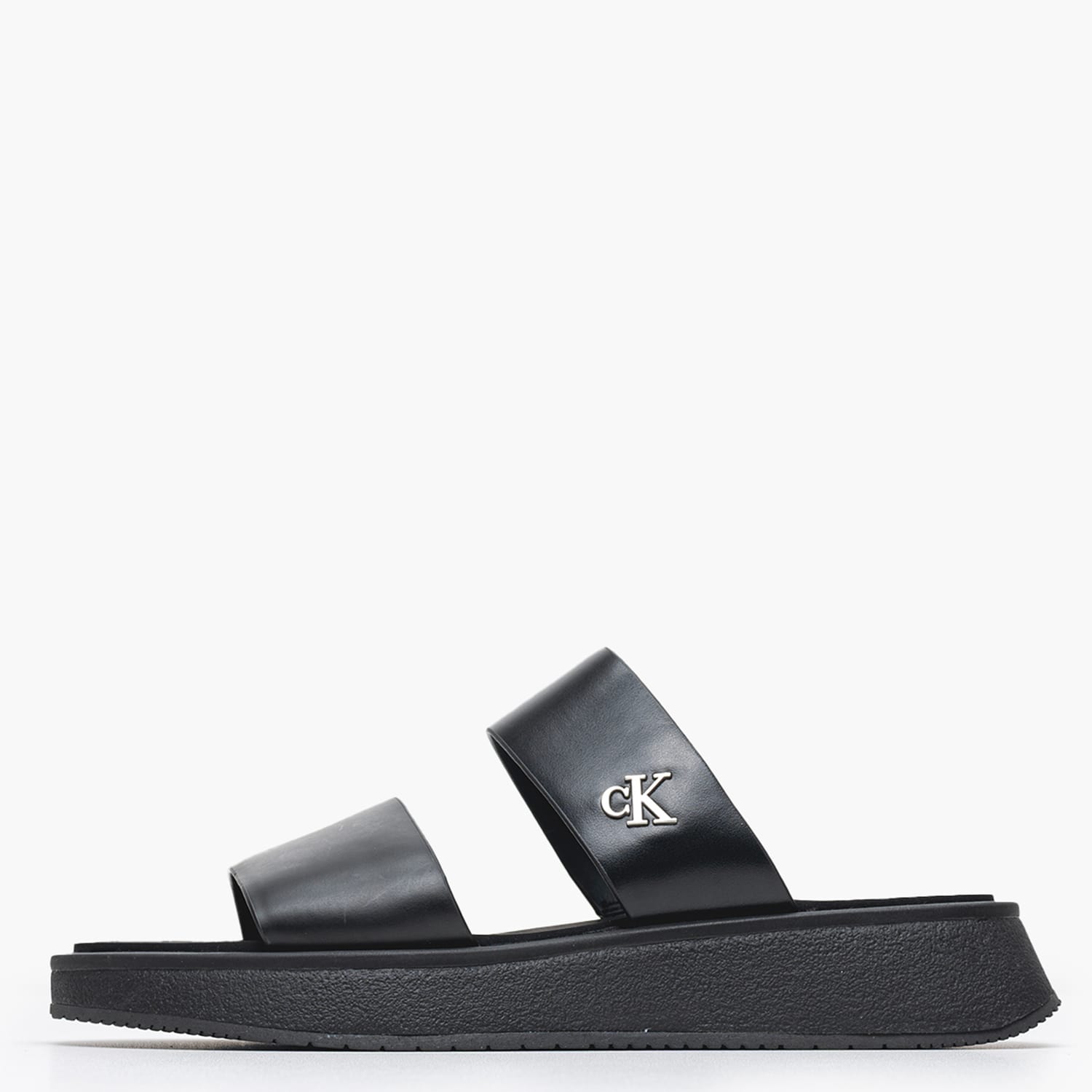 Γυναικείες Πλατφόρμες Χαμηλές Sandal.Slide Μαύρο Δέρμα Calvin Klein